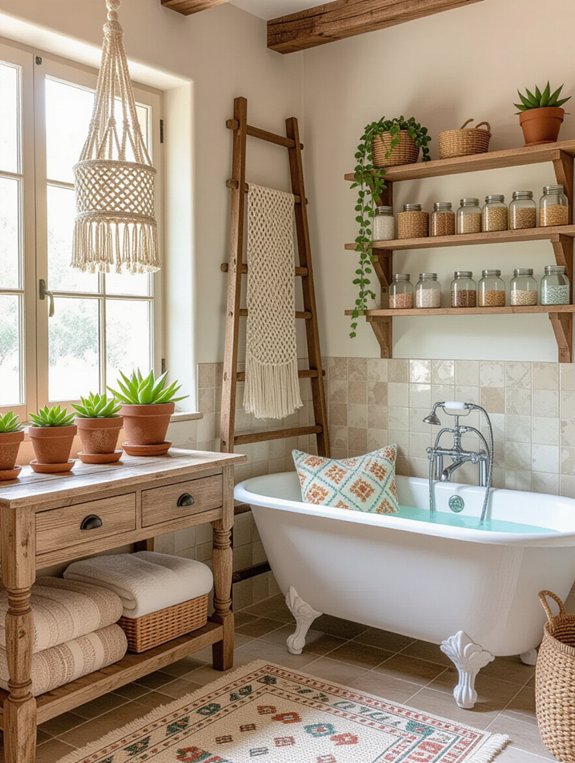 vintage decor enhances bathrooms