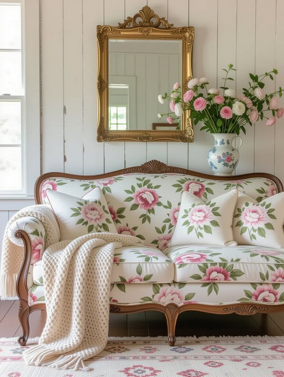 vintage floral couch charm