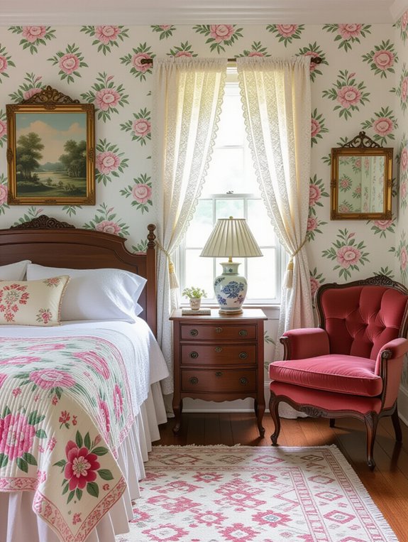 vintage glam bedroom decor