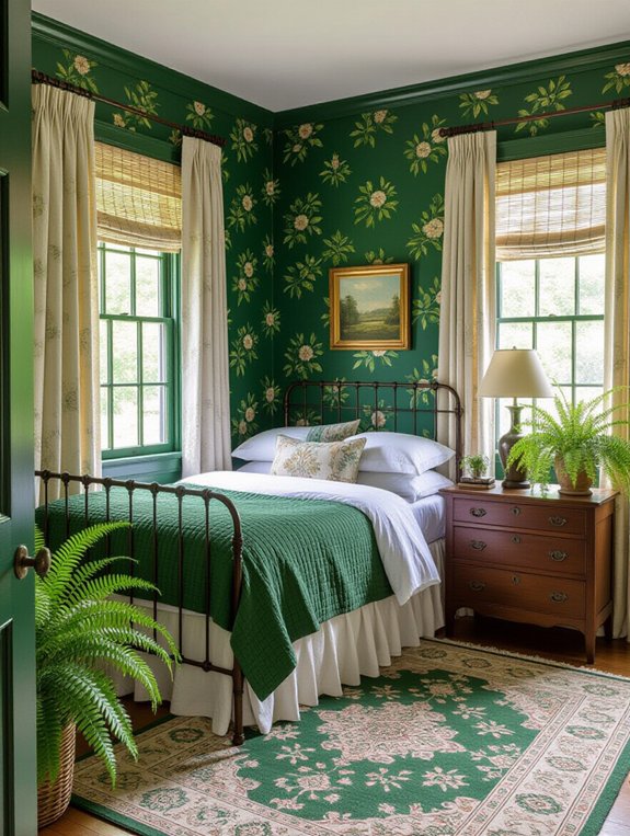 vintage green bedroom charm