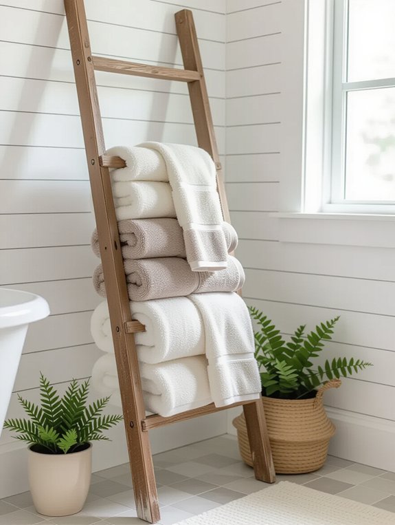 vintage ladder towel rack