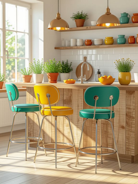 vintage retro kitchen stools