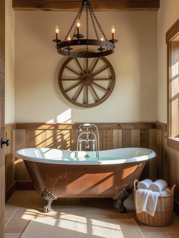 vintage wagon wheel lighting