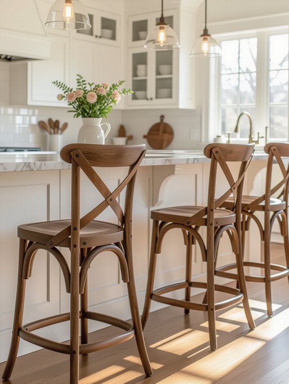 warm inviting rustic barstools