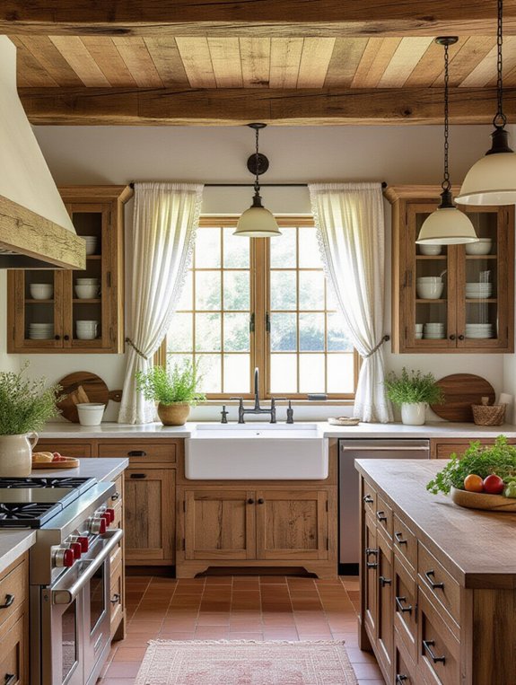 warm inviting rustic kitchen