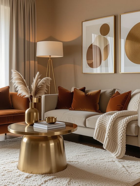warm metallic home accents