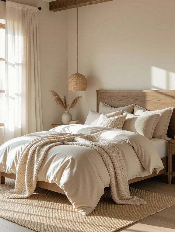 warm neutral bedroom decor