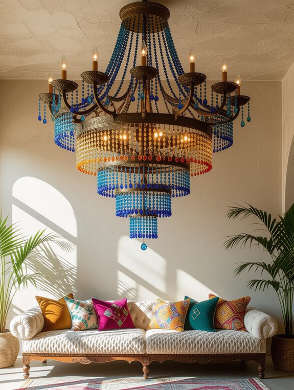 whimsical bohemian beaded chandelier