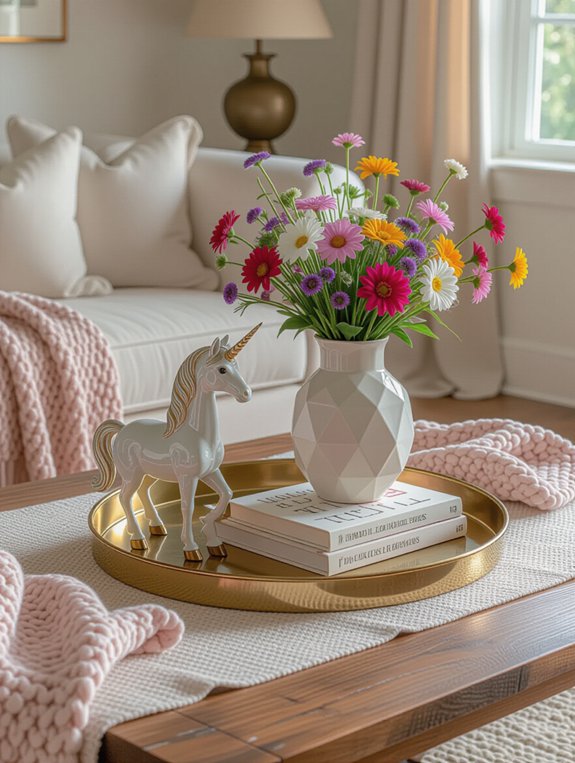 whimsical coffee table decor