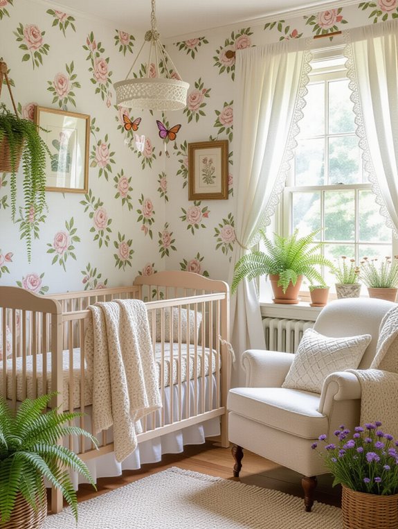 whimsical garden themed nursery decor