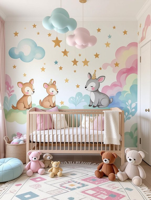 whimsical watercolor nursery decor