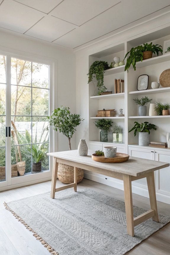 airy decor with open shelving