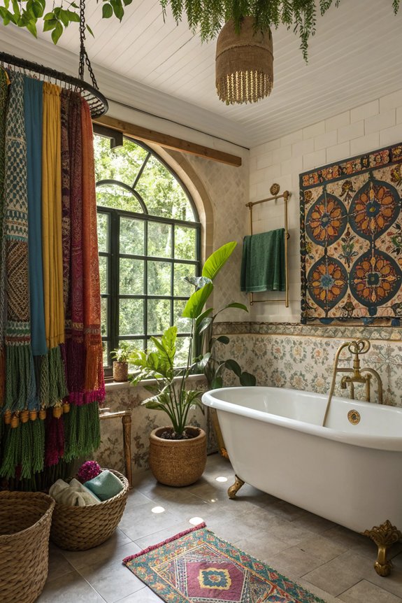 bold bohemian shower design