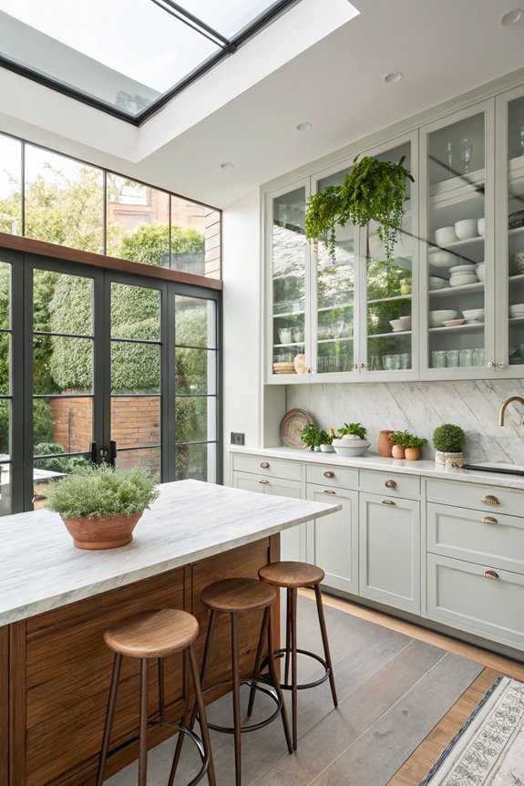 brighten kitchen with glass