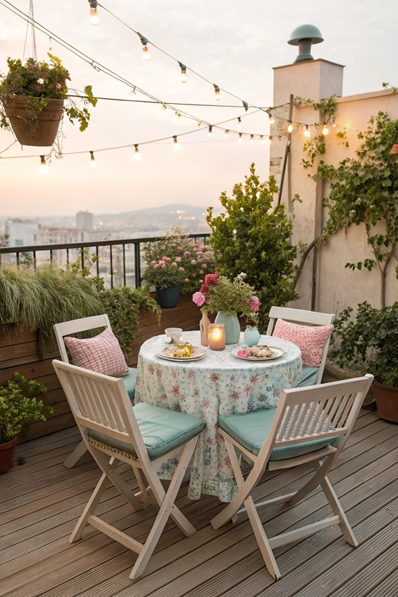charming compact round table