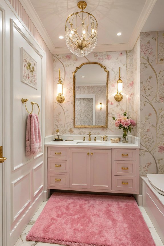 chic pink and gold accents