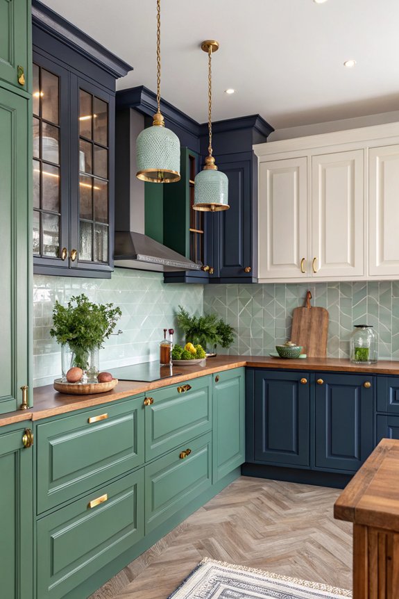 colorful kitchen cabinet makeover