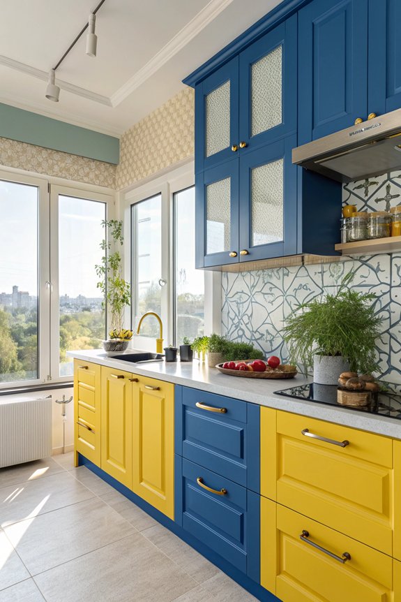 colorful kitchen cabinet transformation