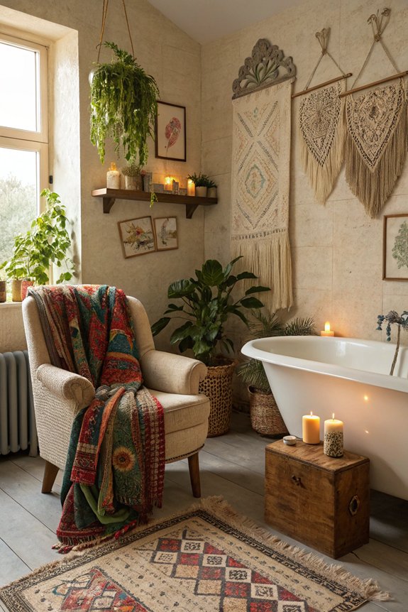 cozy bathroom seating nook