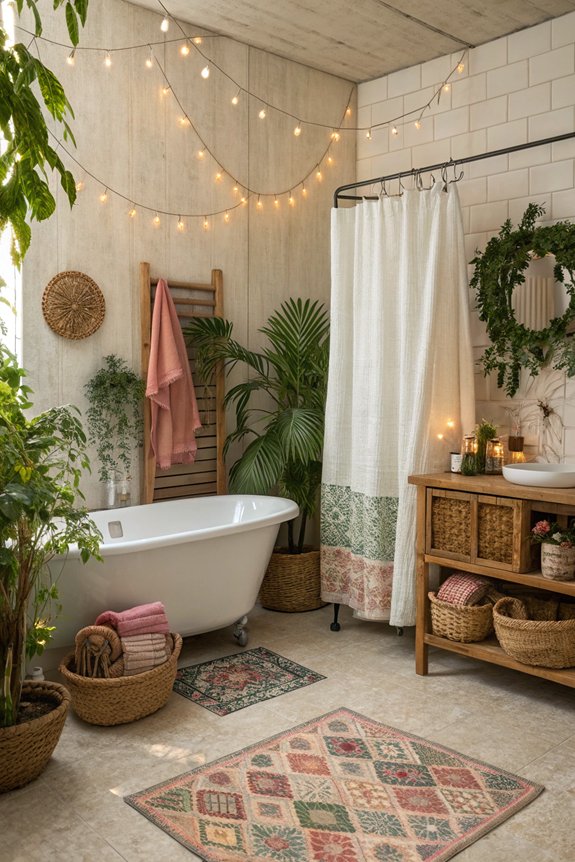 cozy bohemian bathroom decor