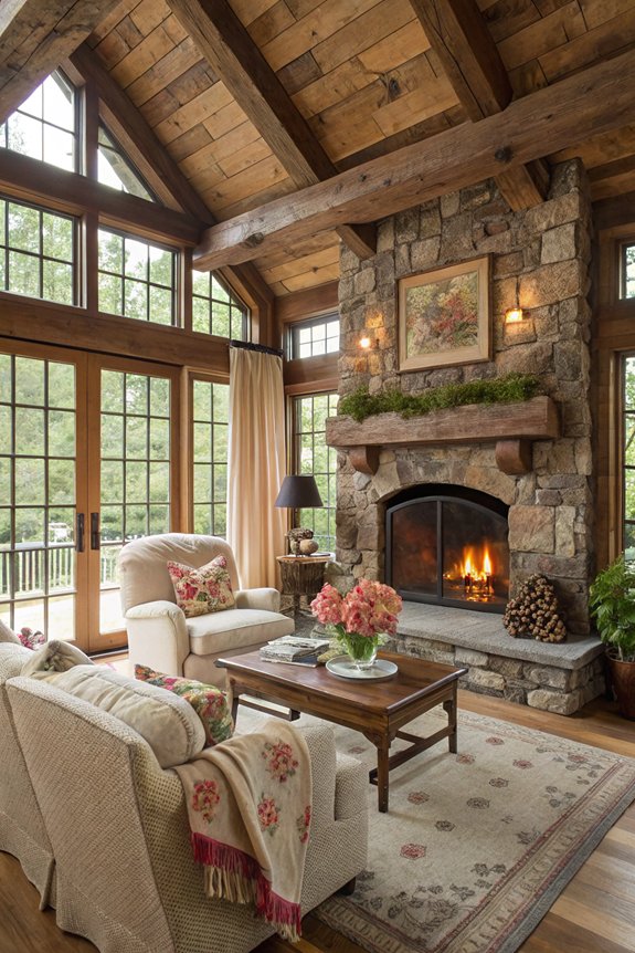 cozy fireplace focal point