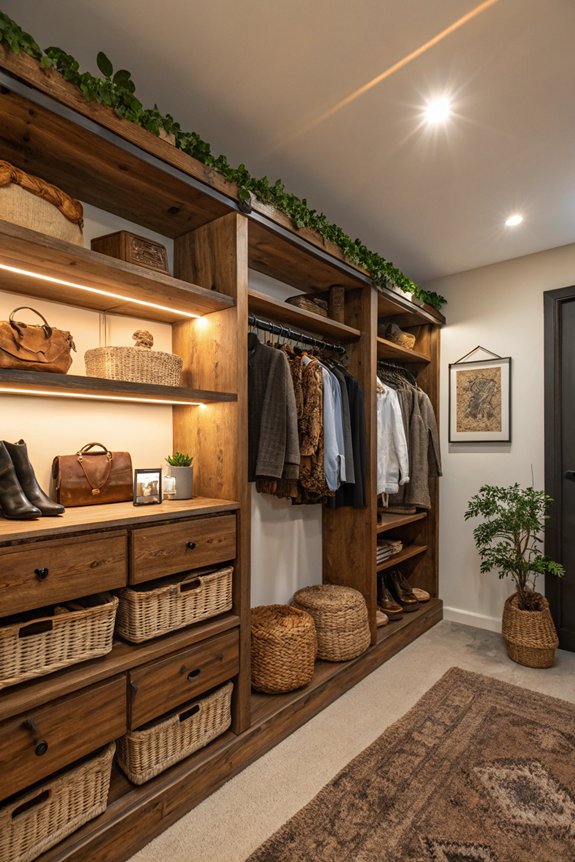 cozy rustic closet retreat