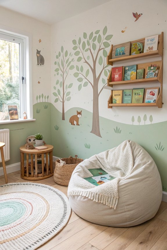 cozy woodland reading nook