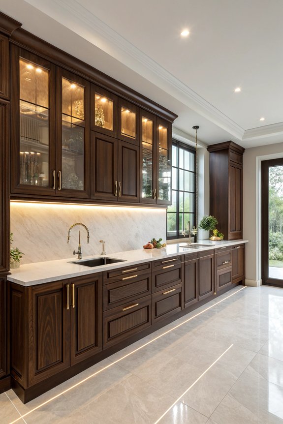 dark cabinets absorb light