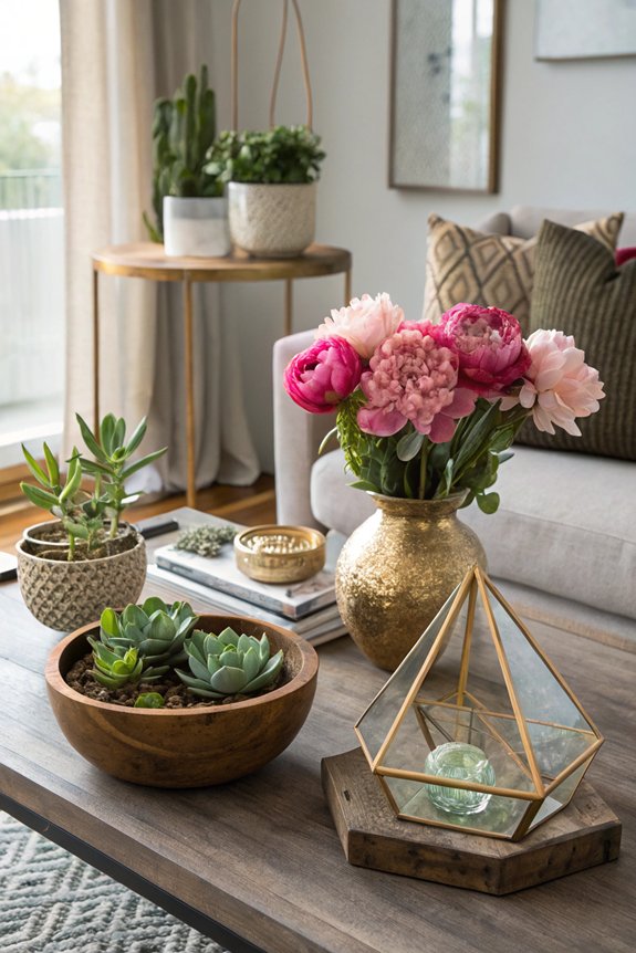 eclectic decor with unique containers