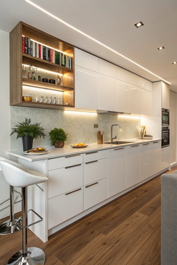 efficient single wall kitchen