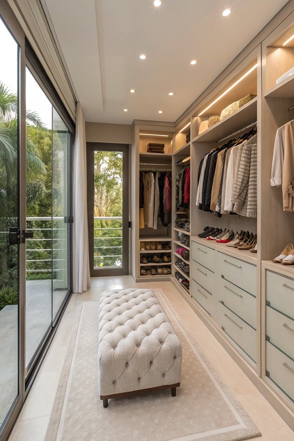 efficient walk in closet organization