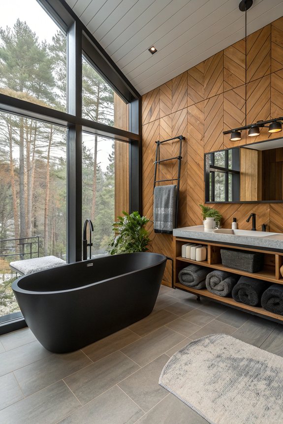 elegant black bathtub centerpiece