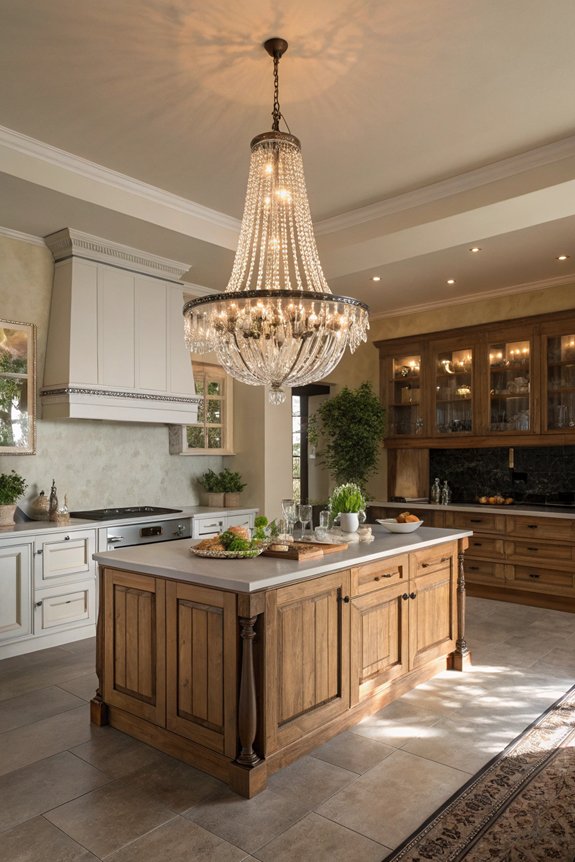 elegant kitchen chandelier charm