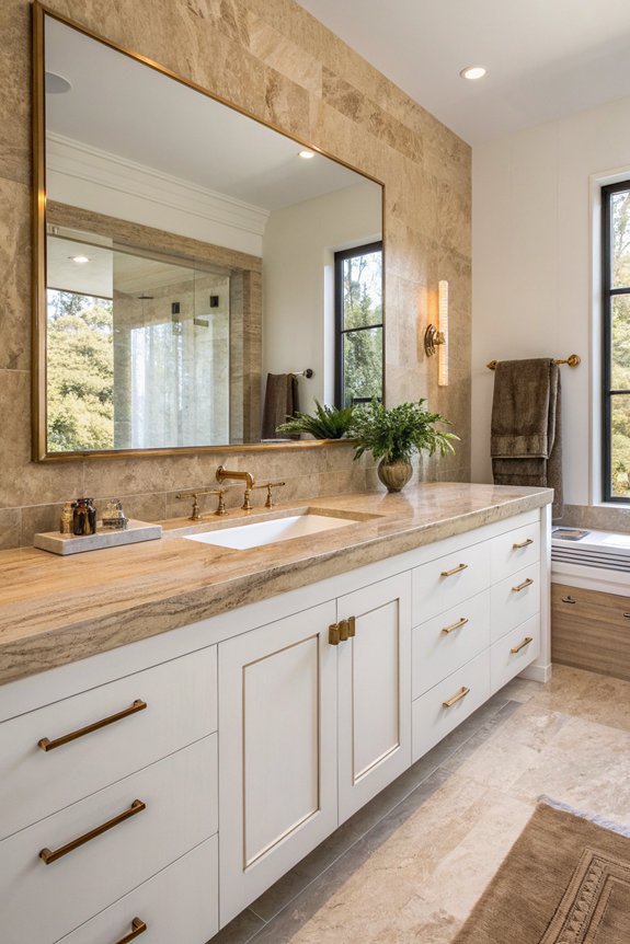 elegant travertine vanity countertops