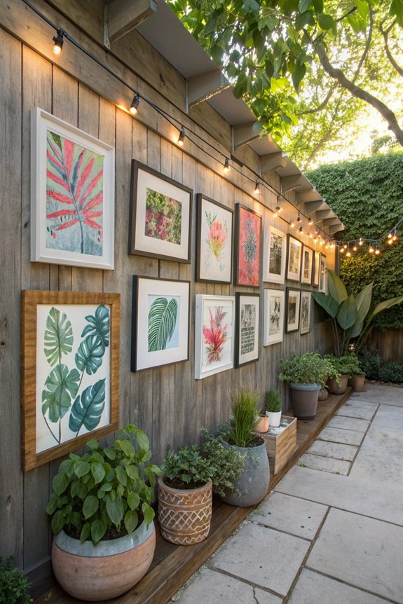 gallery wall for outdoors