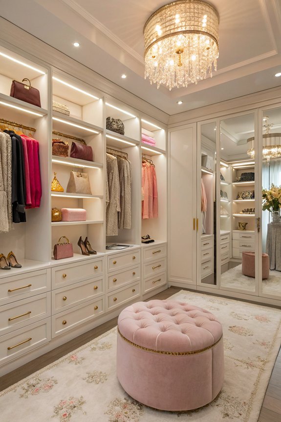 glamorous walk in closet makeover