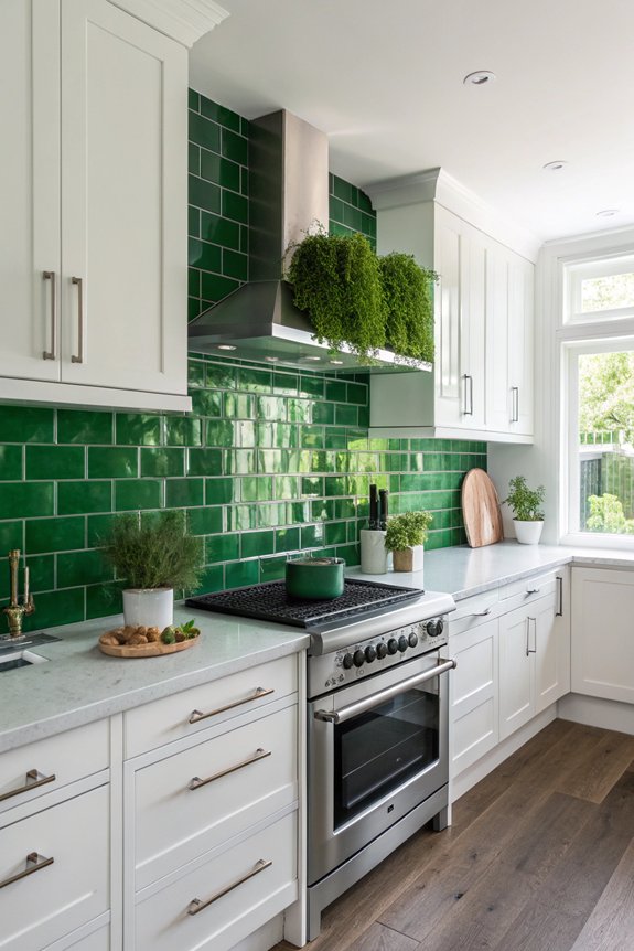 green and white contrast