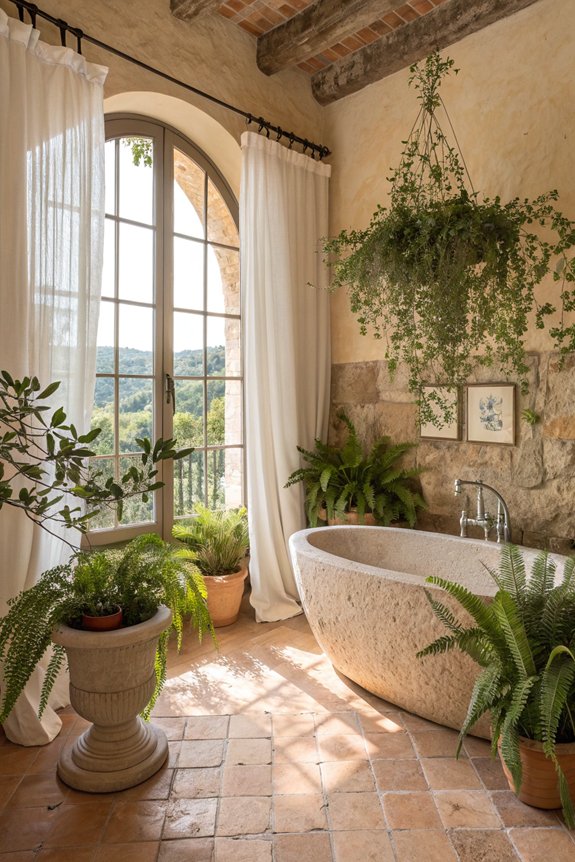 greenery enhances bathroom aesthetics