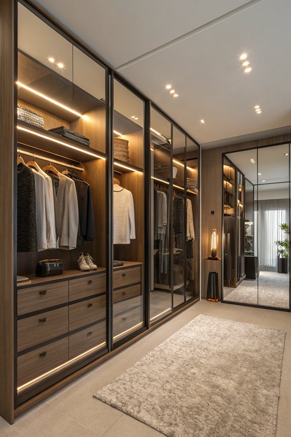 mirrors expand closet space