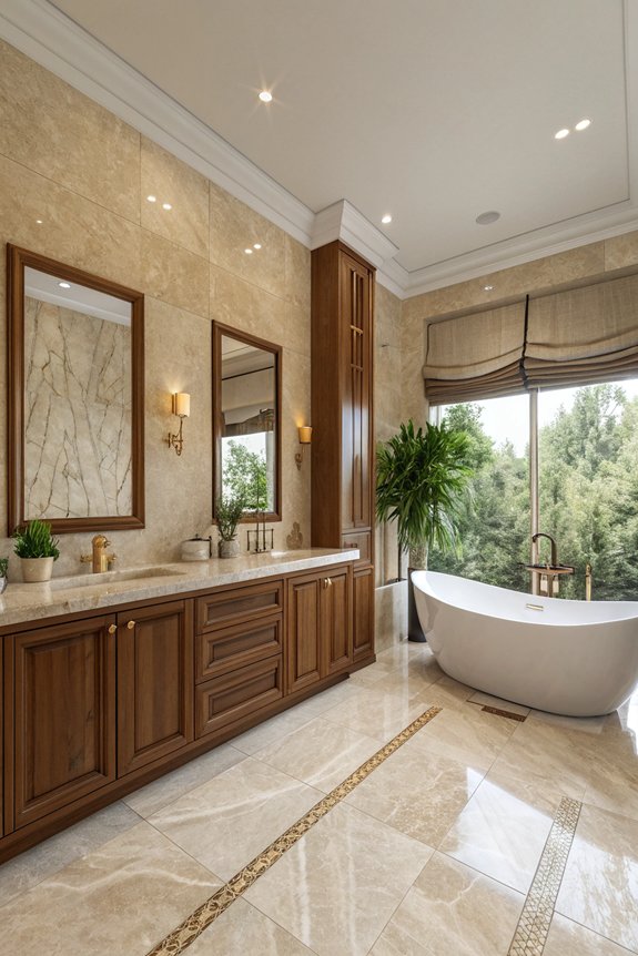 neutral tones enhance travertine