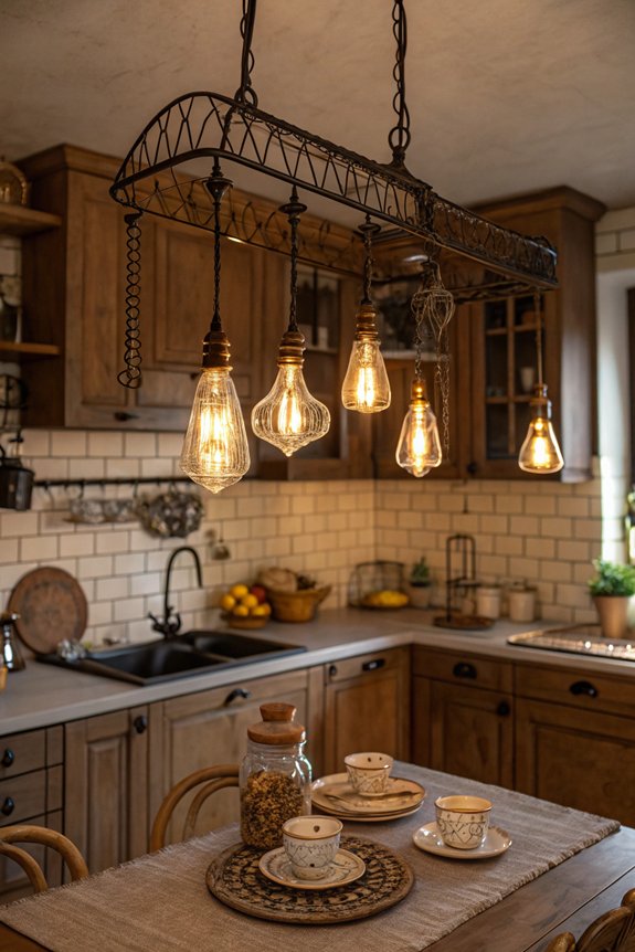 nostalgic kitchen lighting transformation