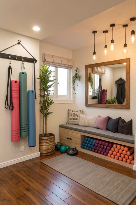 organized and inviting workout space