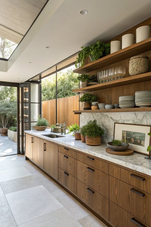 organized balanced open shelving