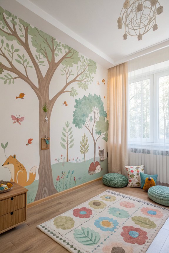 playful forest mural designs