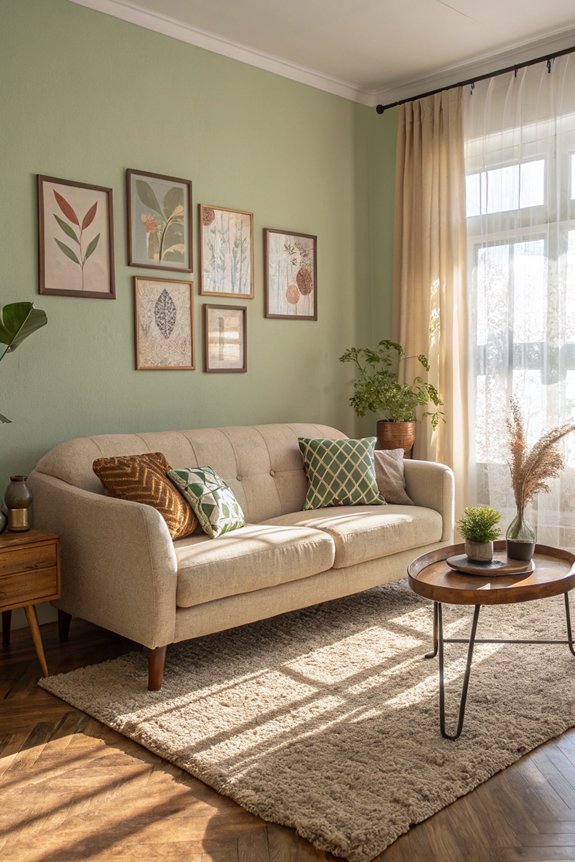 retro chic beige sofas