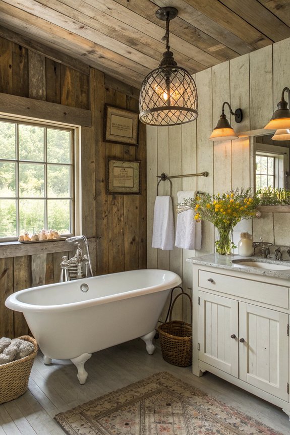 rustic barn inspired bathroom features