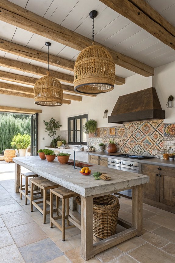rustic natural materials kitchen