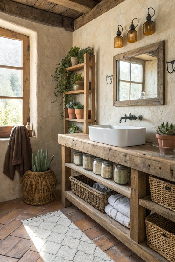 rustic open shelving charm