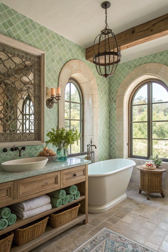 rustic wood enhances mediterranean charm