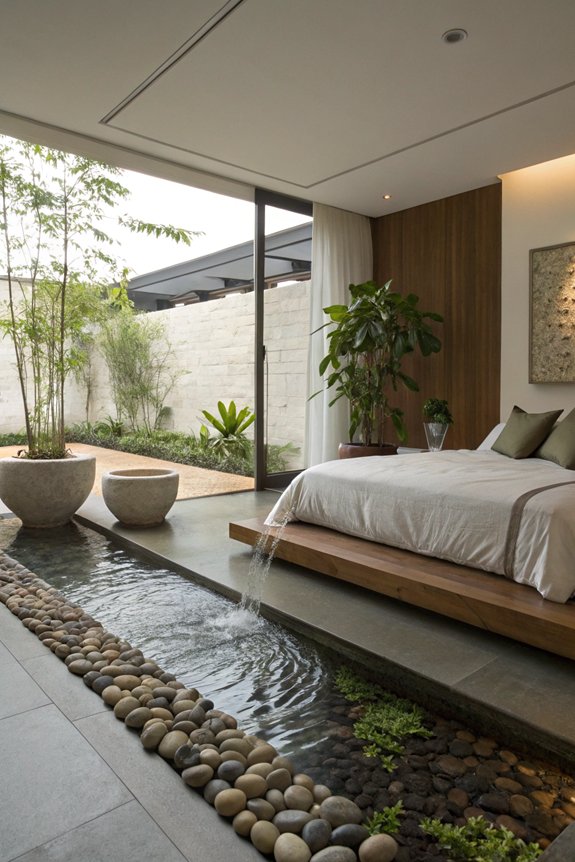 serene bedroom water features